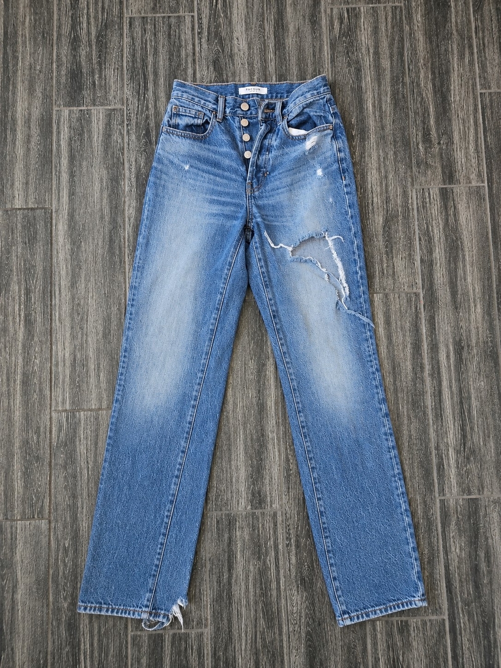 Pacsun Women’s Size 23 High Rise Distressed Ripped Straight Leg Jeans